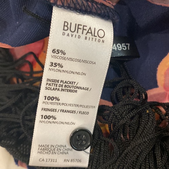 Buffalo by David Bitton Velvet Floral Shrug Blouse Cardigan Small - Picture 7 of 10